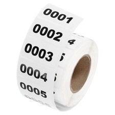 1 Roll Inventory Number Sticker 1.6x0.8" 0001-1000 Consecutive Number Sticker