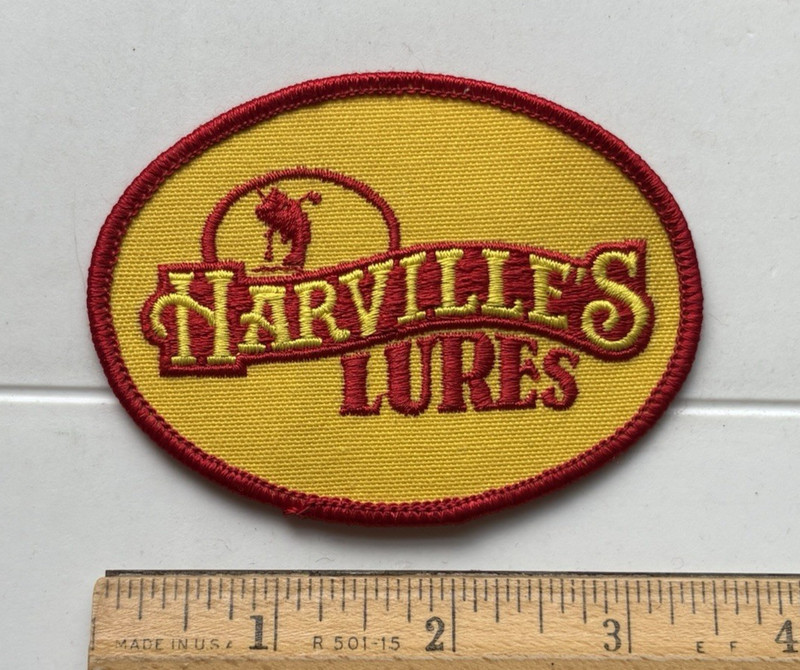 Harville's Lures Fishing Lure Bait Fish Angler Souvenir Embroidered Patch Badge