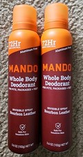 2 Mando Whole Body Deodorant Spray Bourbon Leather Aluminum Free 3.6 oz