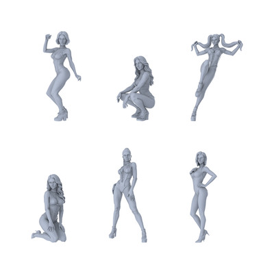 MRY-SFW LYTR576 1/64/87/160 Modern Sexy Trendy Women Pose Group of 6 Figures