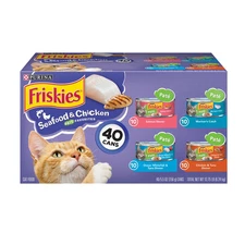 Purina Friskies Seafood & Chicken Pate Favorites Wet Cat Food - 40 Count