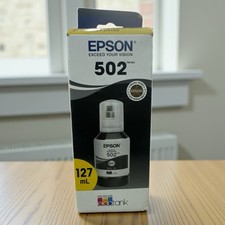 EPSON 502 Ink Bottle Exp 2025  127ml  Black - Genuine Sealed 