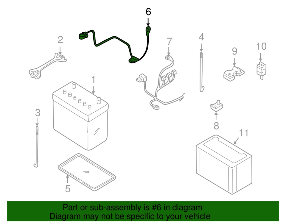 Genuine Nissan 1998-2004 Frontier Xterra 2.4 Negative Battery Cable 24080-8B400 - Image 4 of 4