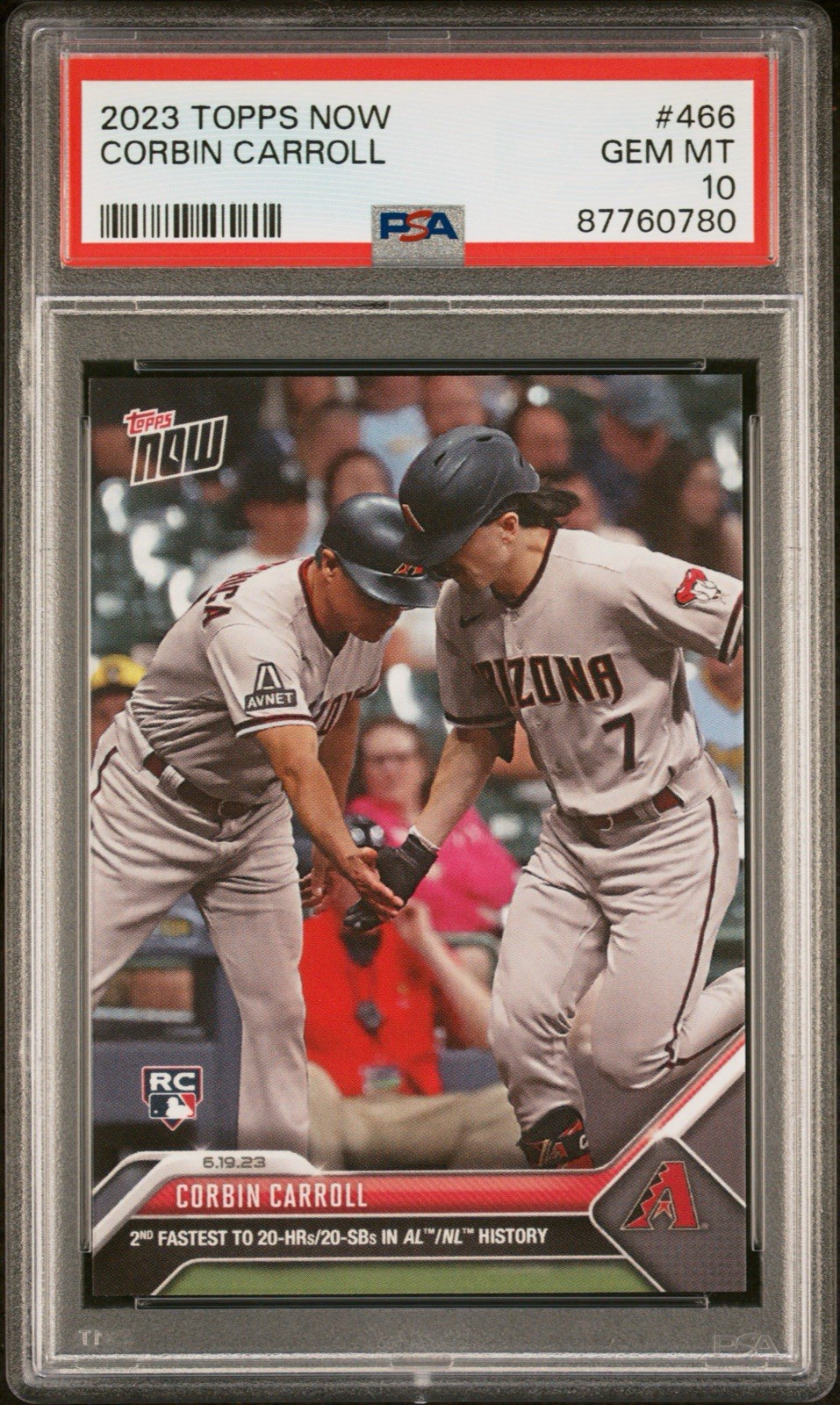 2023 Topps Now #466 Corbin Carroll RC PSA 10 GEM MINT