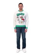 Grinch Adults Sweatshirt Size Medium Sweater Flocking NEW