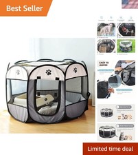 Durable Pop-Up Pet Playpen - Lightweight Fabric Tent for Cats and Small Dogs