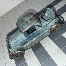 Antique 1920s A C Williams Cast Iron Blue Coupe Toy w/ Rumble Seat AC Williams
