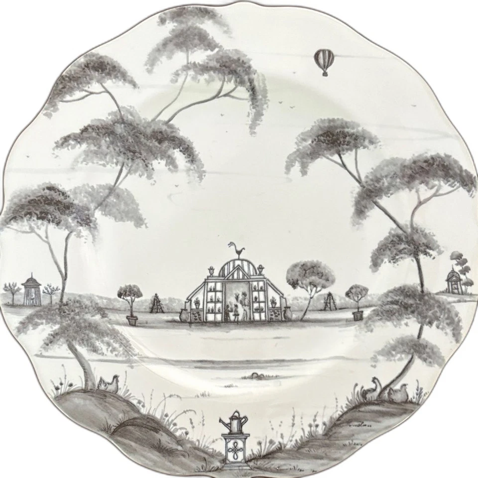 "Plato de conservatorio Juliska Country Estate en placas blancas y marrones/grises de 9""" Foto 4 de 4