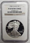 1986-S Proof American Silver Eagle 1 oz .999 Fine Silver NGC PF 69 Ultra Cameo