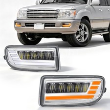 Led Fog Light For 1998-2007 Toyota Land Cruiser Fj100 W Drl Amber Turn Signal Led Fog Light For 1998-2007 Toyota Land Cruiser Fj100 W Drl Amber Turn Signal