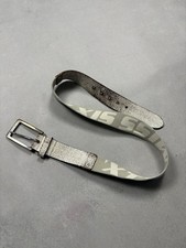 Miss Sixty Italy Distressed Crackle Leather Canvas Logo Belt Y2K Industrial 00s