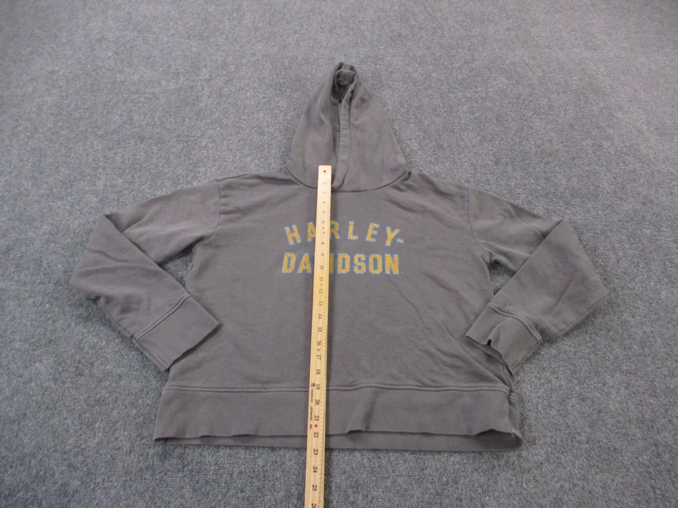 Sudadera con Capucha Harley Davidson Para Mujer XL Gris Pullover Motociclista Spellout Logo Foto 3 de 4