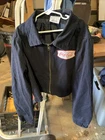 Vintage Coca-cola Navy Blue Cropped Jacket Red Logo Sz M Zipper