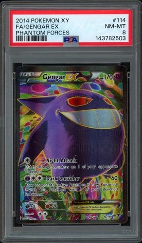 2014 Pokemon Phantom Forces Gengar EX 114/119 PSA 8 NM-MT Full Art
