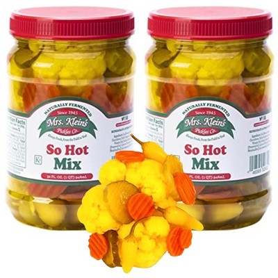32 Oz. Fresh Pickled Vegetables, 2 Jars, So Hot Mix of Cauliflower Bites, Car...