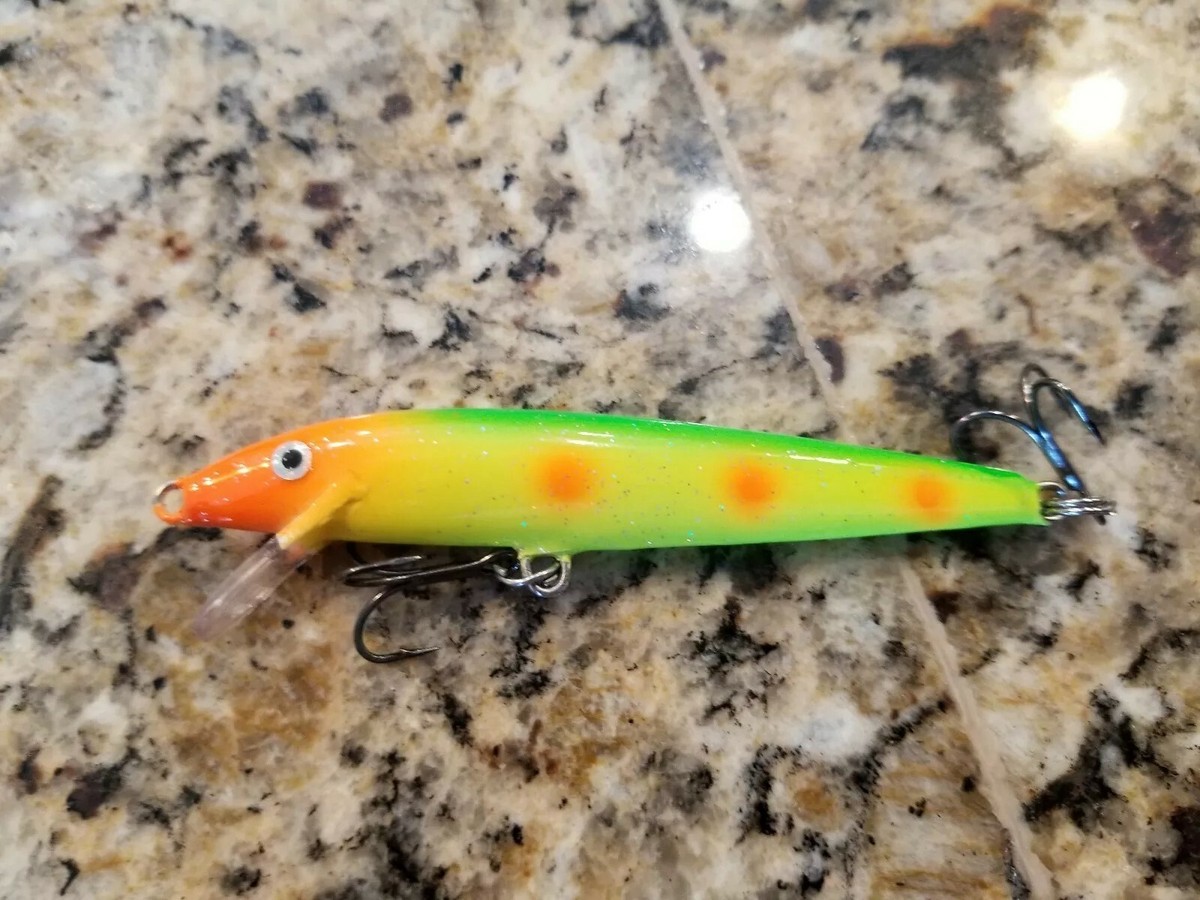 Rapala F-9 Vintage – Minnow Flottant Couleur Perche – Fabriqué En Finlande – Bois