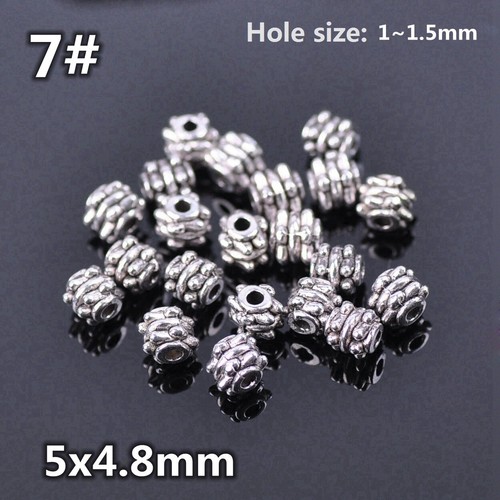 50pcs Tibetan Silver Color Metal Alloy Loose Spacer Beads Lot For Jewelry Making - Bild 17 von 59