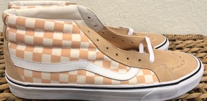 peach checkered vans