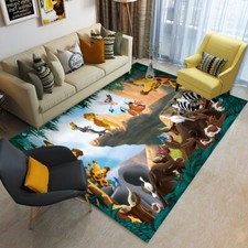 Alfombra de piso rectangular plegable con estampado de El Rey León de Disney