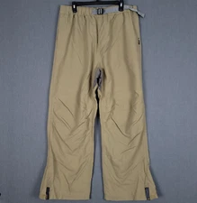 Alphanumeric A# Pants Mens XL (36x31) Beige Nylon Y2K Skater Baggy Wide Leg