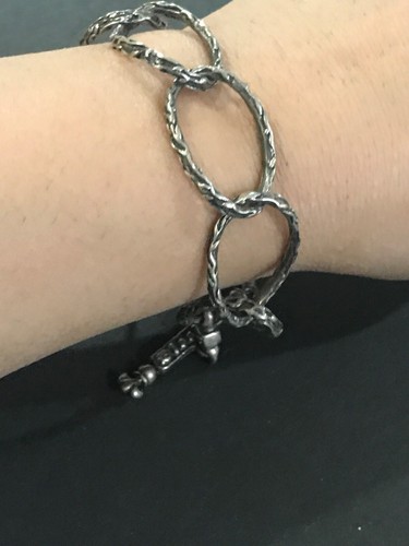 THE ETERNAL VINE OVALE CORDOLO LINK di BLOODLINE BRACCIALE Argento Sterling 20mm Sini - Foto 8 di 10