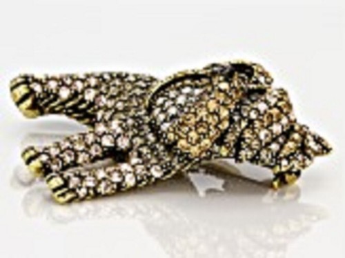 Off Park Multi-color Gold Tone Crystal Antiqued Yorkshire Terrier Dog - New - Picture 3 of 3