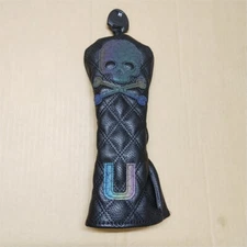 1pc Gradient Skull Golf Hybrid Club Headcover Rescue UT Wood Head Cover Black