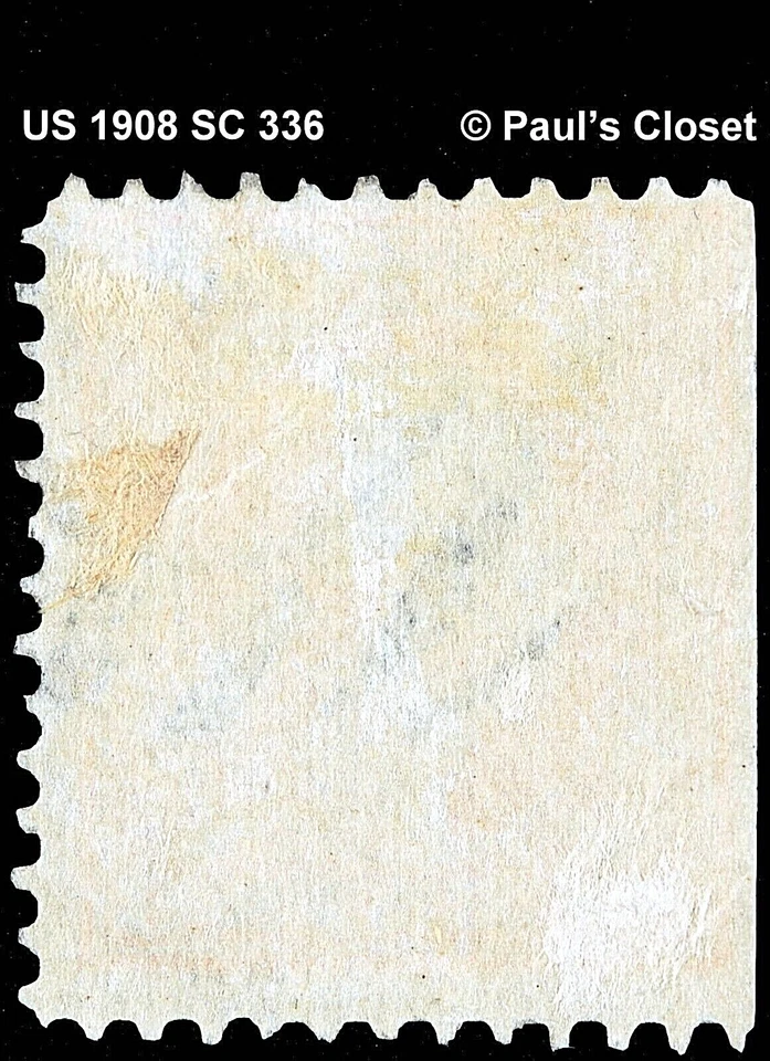 US 1909 SC 336 WASHINGTON 6¢ RED ORANGE USED NO GUM DUPLEX CANCEL F/VF - Image 2 of 2