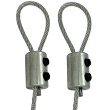 2 x BZP Steel Wire Rope Loop Clamp Grips suits 2mm 2.5mm or 3mm Cable