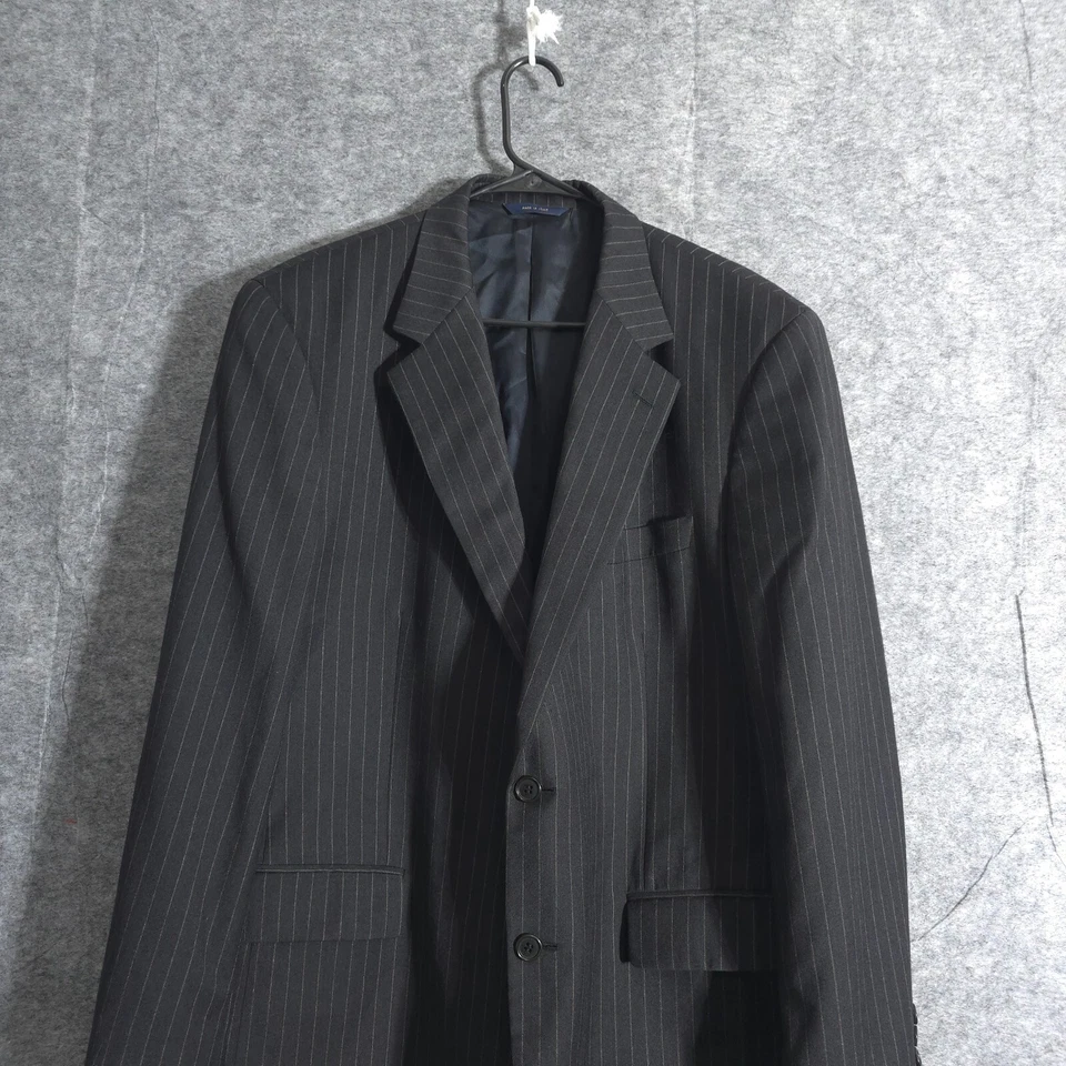 Blazer Brooks Brothers Hombre 45 Reg Negro Rayas Lana Cachemira Italia Abrigo Deportivo Foto 3 de 4