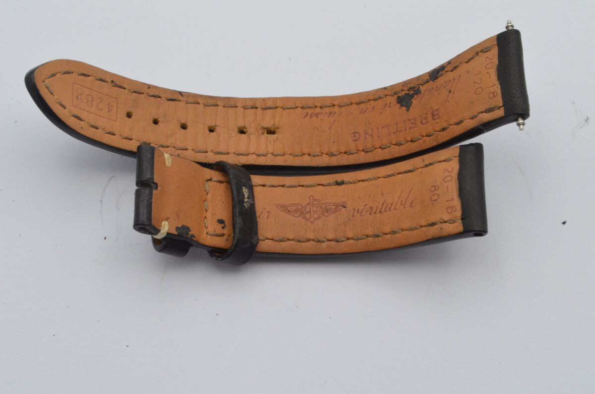 Breitling Calf Leather Bracelet 20mm for Buckle 18mm Black Breitling Calf Leather Bracelet 20mm for Buckle 18mm Black