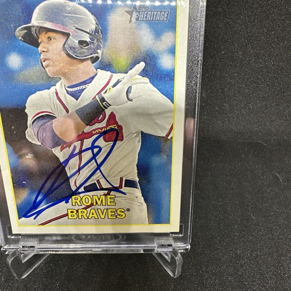 Ronald Acuña 2016 Topps Heritage Rookie Autographed #165 SHARP 🔥 - Image 4 of 4