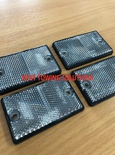 X4 New Maypole White Clear Rectangular Trailer Caravan Car Reflector 77mm X 46mm