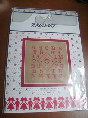 Kreuzstich Set ''Traditionelles ABC'' der Marke Brodart 30x30 cm DMC Garn Neu