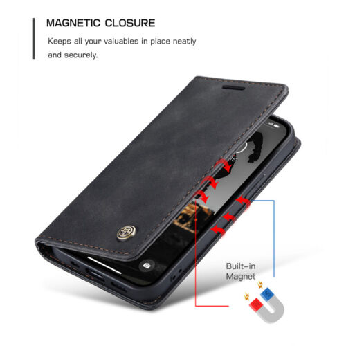 Housse coque Pour iPhone15 14 13 12 Pro XS Max Pro 8 7 SE étui portefeuille cuir - Photo 4/53