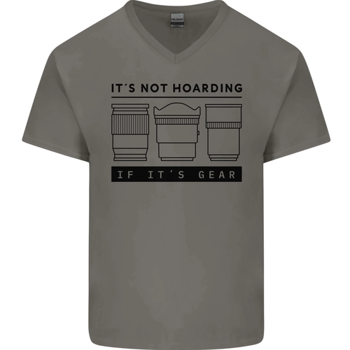 Non Hoarding Fotografia Fotografo Fotocamera Uomo Scollo A V Cotone T-Shirt - Picture 11 of 31
