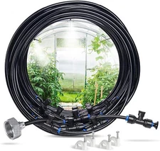 Misters for Outside Patio 26' Misting Cooling System+Brass Adapter for Waterpark