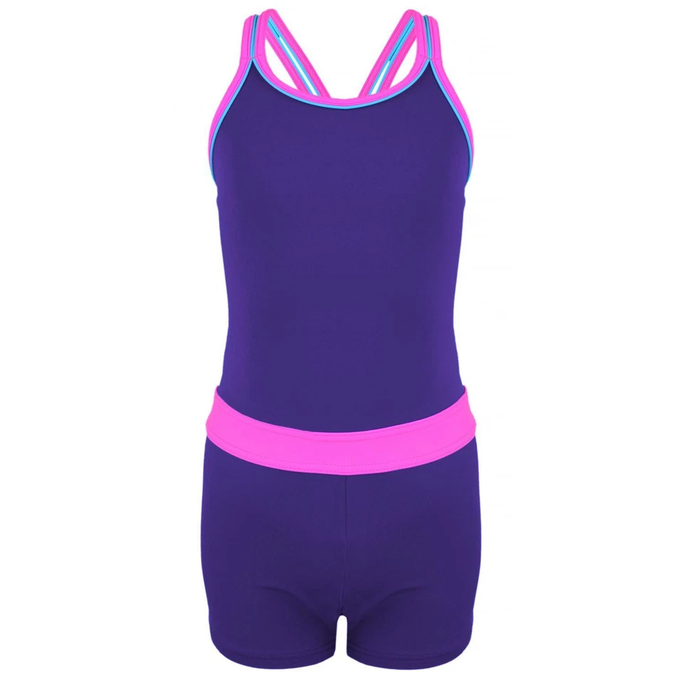 Aquarti Mädchen Badeanzug mit Bein Racerback