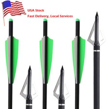 12X Archery Crossbow Bolts 20" Carbon Arrows Target Hunting Broadheads shooting