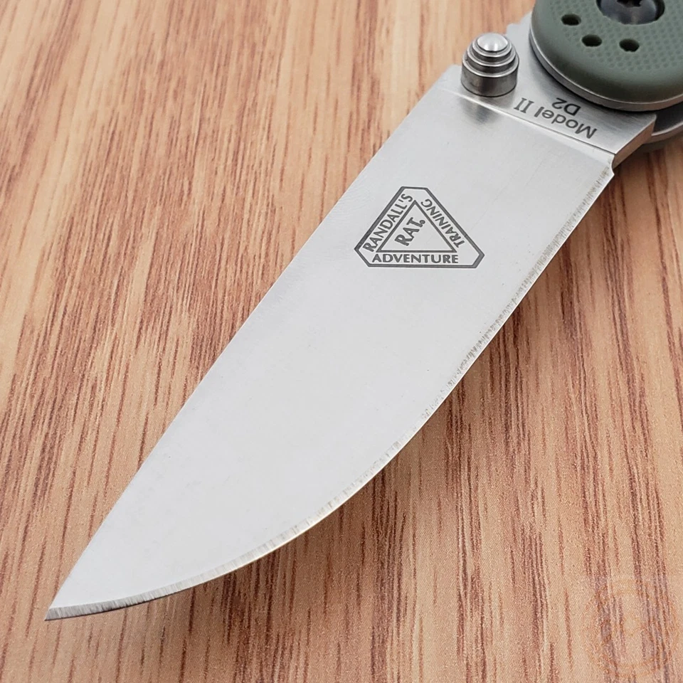 Ontario RAT II Folding Knife 3" D2 Tool Steel Drop Point Blade Green G10 Handle - Image 3 of 4