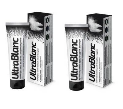 AFLOFARM 2x Ultrablanc Whitening Toothpaste Activated Charcoal Black Color Freshness