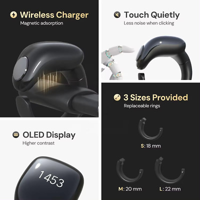 SMART TASBIH (BLACK) ZIKR MUSLIM RING DIGITAL AZAN ALARM CLOCK TASBEEH COUNTER