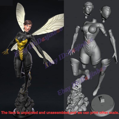 Wasp 1/8 1/6 1/4 3D Printing Model Kit Unpainted Unassembled Beauty Woman