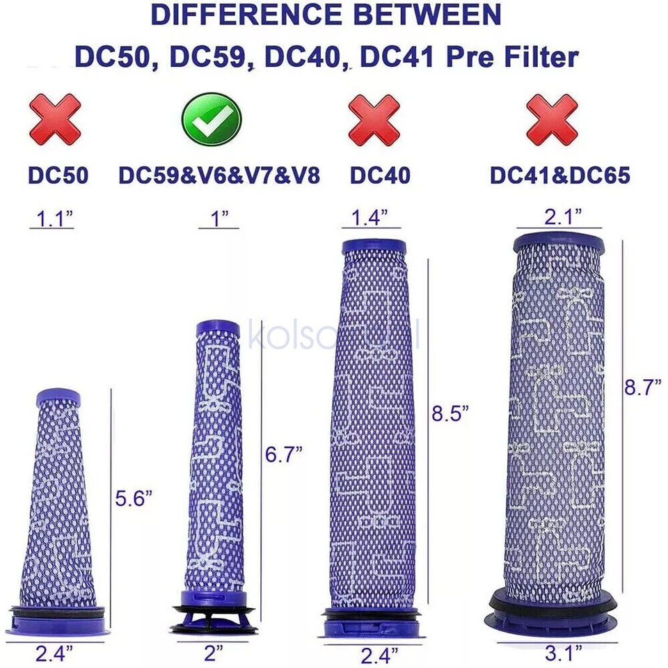 3 Pack For Dyson V6 V7 V8 DC58 DC59 Washable Pre Motor Filter Animal
