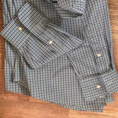 slim fit dress slacks Blue & Brown Plaid Shirt