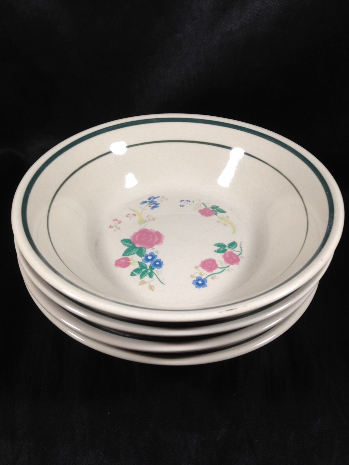 Victorian Rose Ceramic Soup Salad Bowls Set of 4 Zheng Zhou-image
