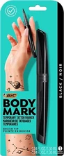 1 Count Bic BodyMark Temporary Brush Tip Tattoo Markers, black, 0.04 Fl Oz