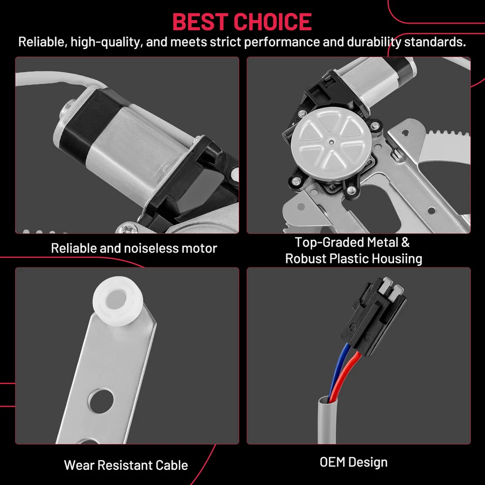 Power Window Regulator w/ Motor Front Passenger Side Right For Chevy GMC Truck - Image 2 of 4