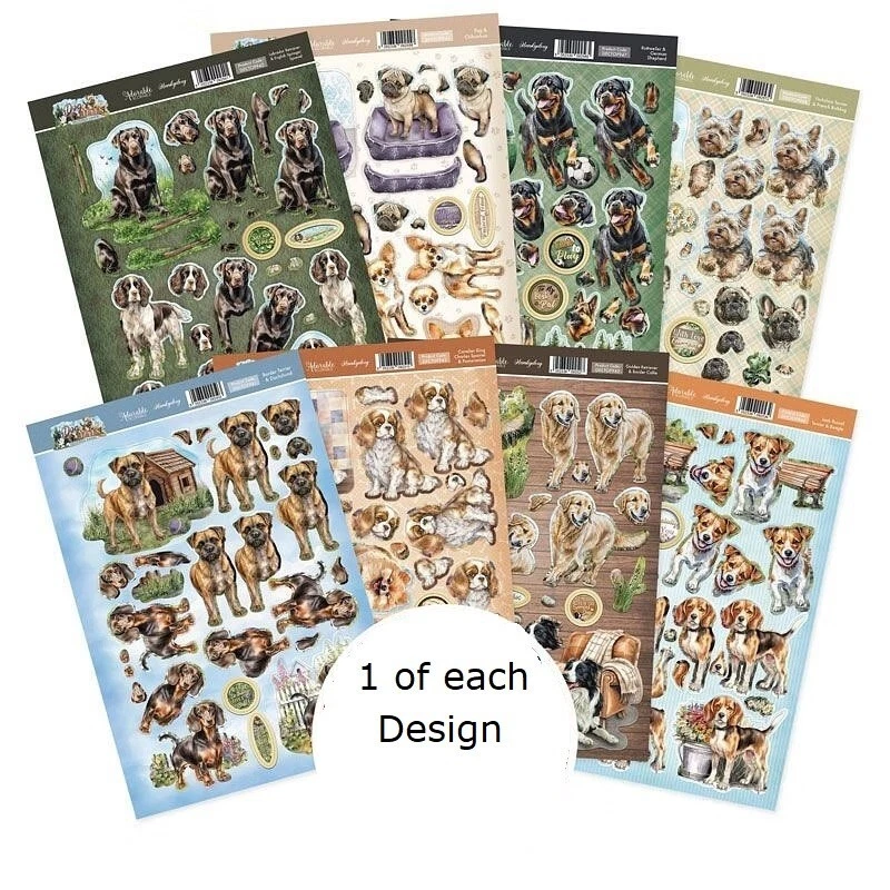 Hunkydory 8 A4 Dog Tales Decoupage Toppers P&P Discounts