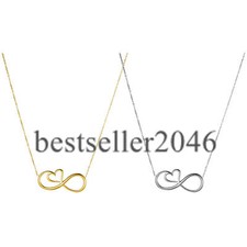 Women Girls Stainless Steel Infinity Heart Pendant Necklace 18"-20" Love Gift